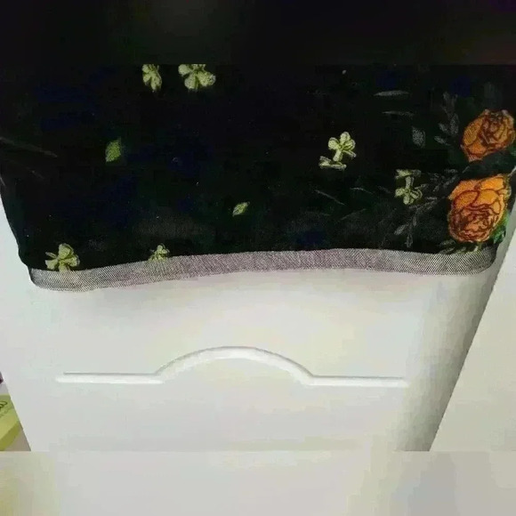 Zara Basic Velvet Tank Top | Floral Camisole - Picture 3 of 5